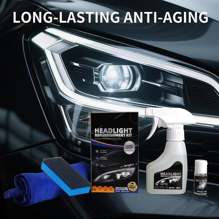 🚘 Automotive Headlamp Restoration Fluid, blurring enhanced crystalline coating refurbisher