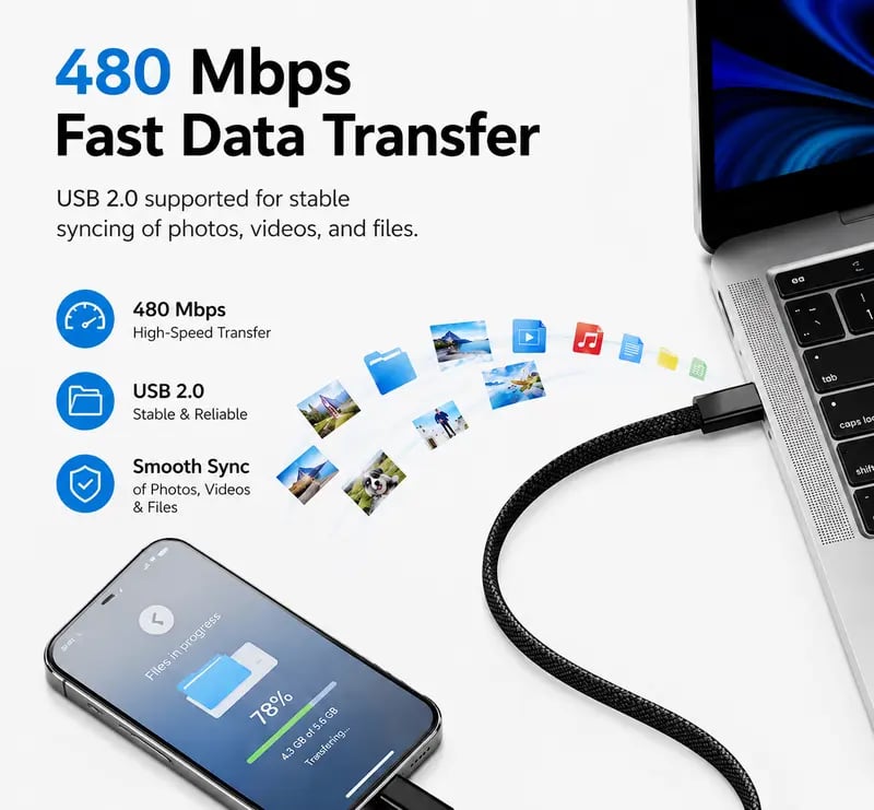🧳 Basemo Pocket Tech Companion – All-in-One Travel Tech Kit with Built-In USB-C Cable, Lightning & Micro Adapters, Fast Charging, 480Mbps Data Sync, SIM/TF Card Slots & Phone Stand for EDC Travel & Office