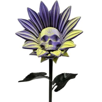 💀Forbidden Sunflower🌻 – Gothic Skull Bloom Decor