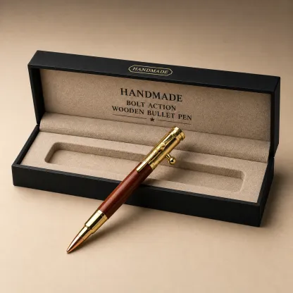🖊100% Handmade Bolt Action Wooden Bullet Pen | Crafted From Real Wood & Bullet Casing