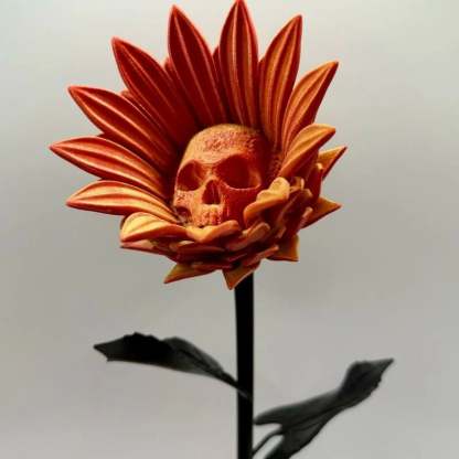 💀Forbidden Sunflower🌻 – Gothic Skull Bloom Decor
