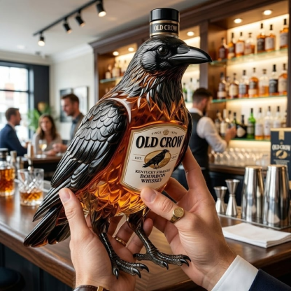 💥Old Crow 3D Crow-Shaped Bourbon Bottle— For Those Who Laugh at Life and Give Zero F*cks!