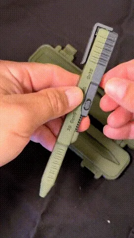 Demonstration of sliding detail on novelty pen