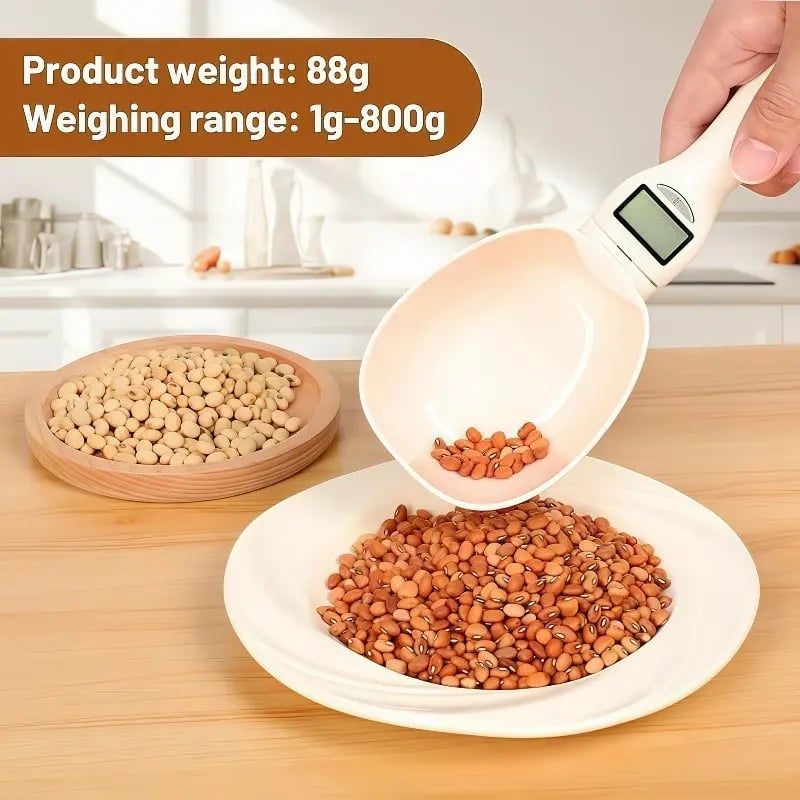 Scoop scale range and product weight