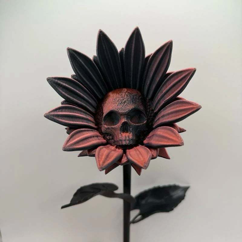 💀Forbidden Sunflower🌻 – Gothic Skull Bloom Decor