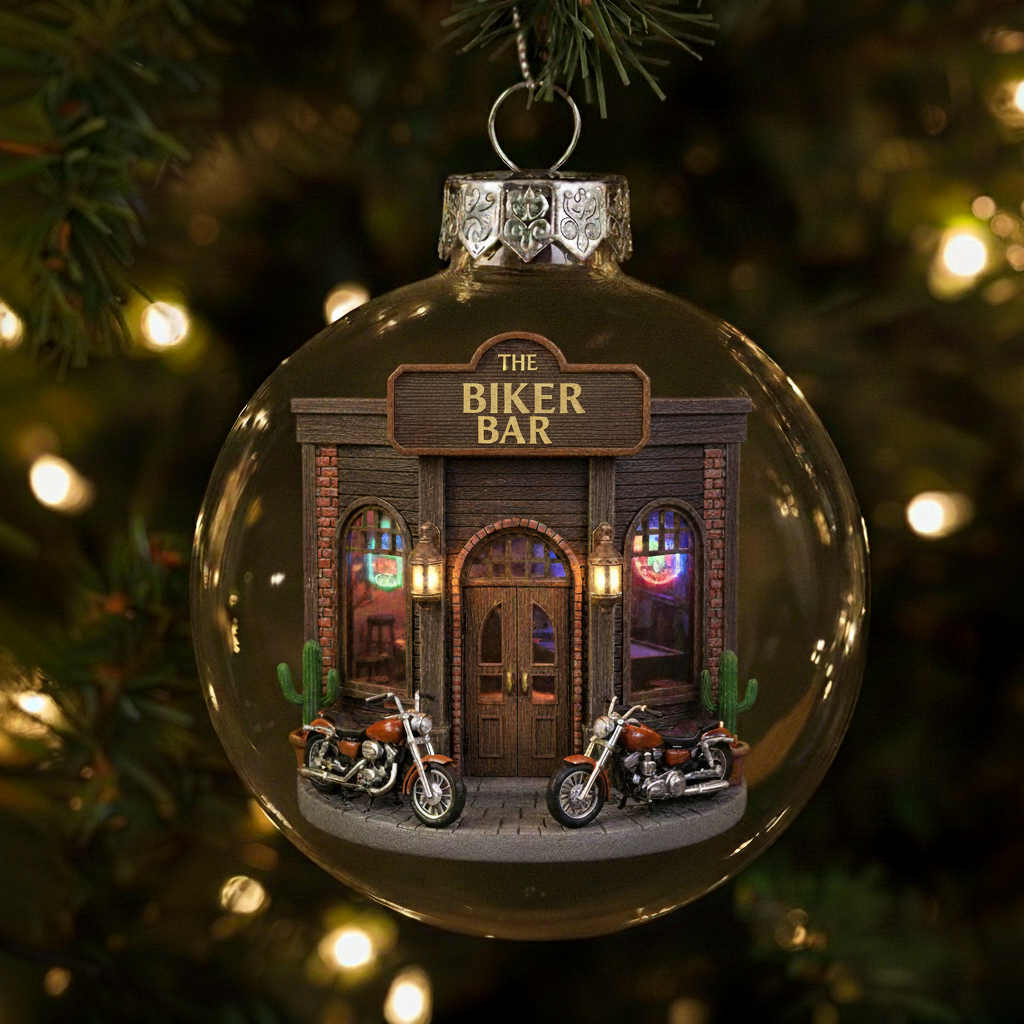 🎄🍻Vintage Pub Ornaments – Festive Storefronts