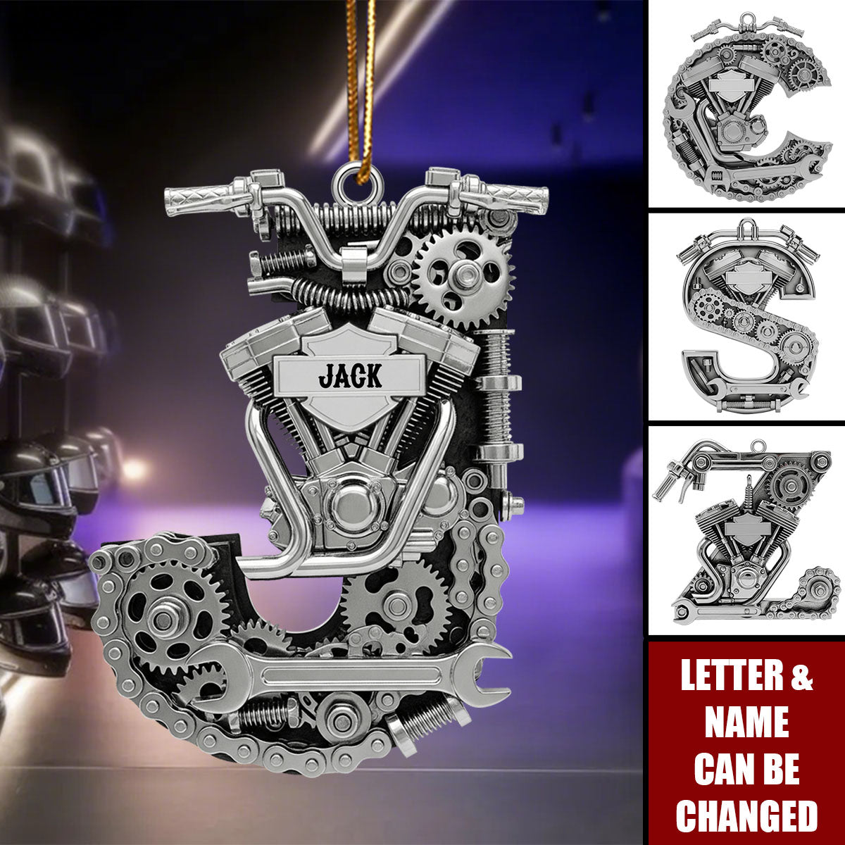 Motorcycle Engine Initials Decoration