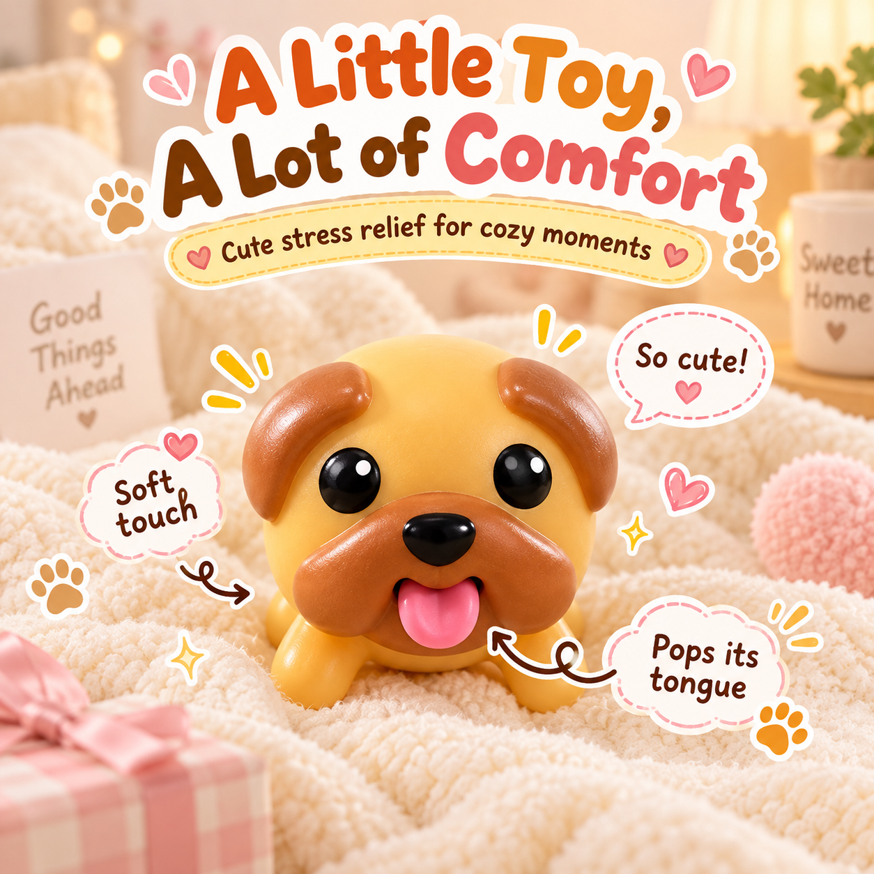 Hand pressing the puppy