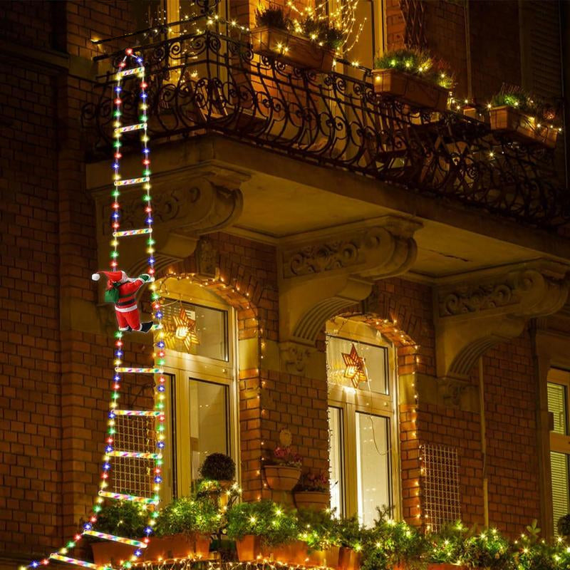 Christmas Santa Climbing Stairs Light