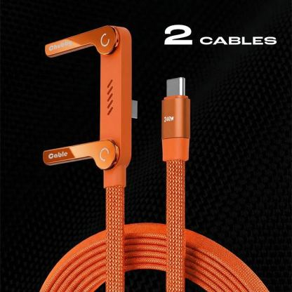 ChubbyCable StandLite-  240W Braided Fast Charge Cable With Built-in Phone Stand