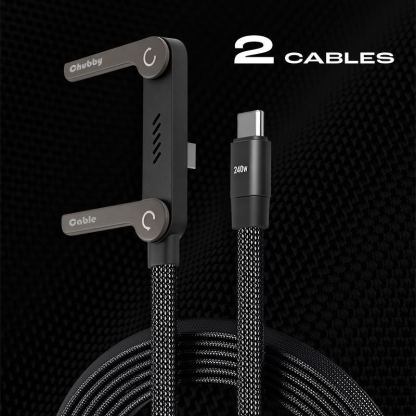 ChubbyCable StandLite-  240W Braided Fast Charge Cable With Built-in Phone Stand