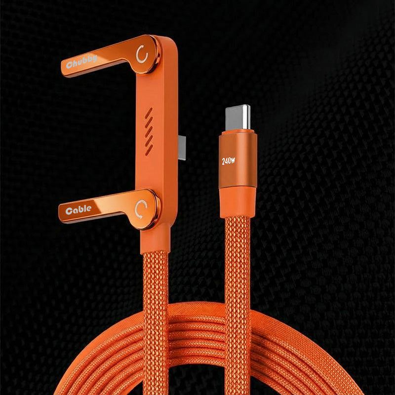 ChubbyCable StandLite-  240W Braided Fast Charge Cable With Built-in Phone Stand