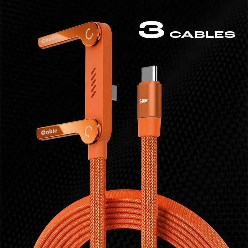 ChubbyCable StandLite-  240W Braided Fast Charge Cable With Built-in Phone Stand