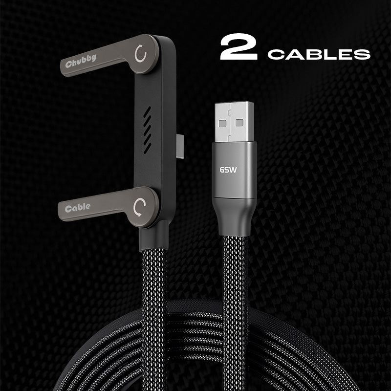 ChubbyCable StandLite-  240W Braided Fast Charge Cable With Built-in Phone Stand