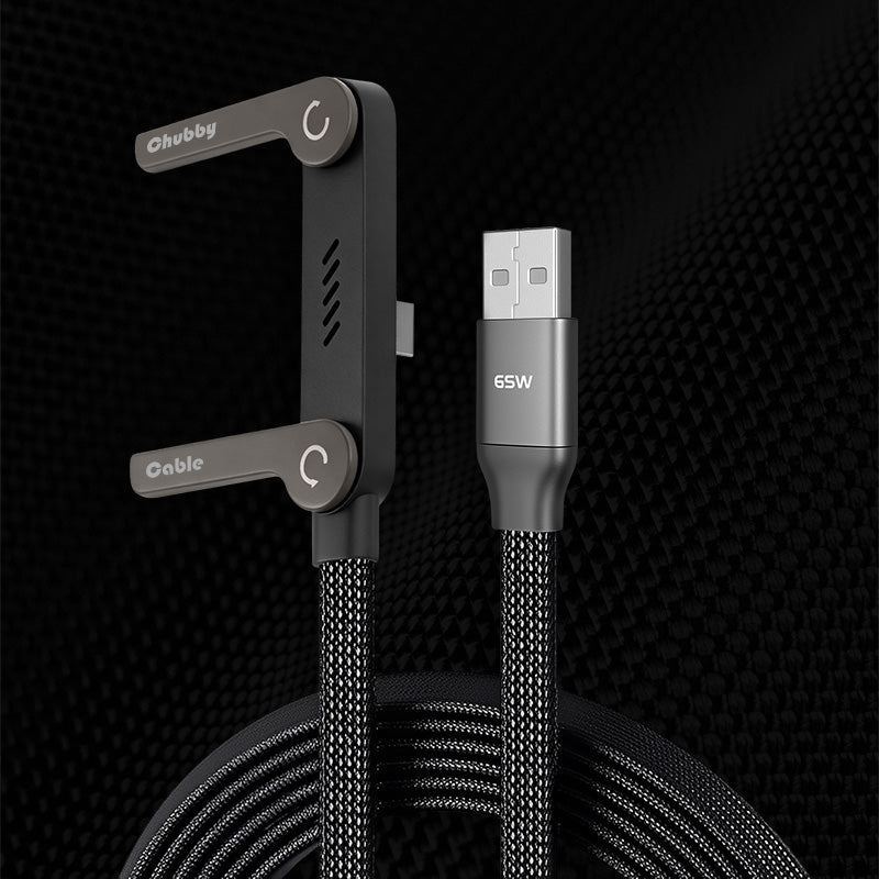 ChubbyCable StandLite-  240W Braided Fast Charge Cable With Built-in Phone Stand