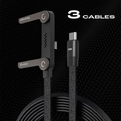 ChubbyCable StandLite-  240W Braided Fast Charge Cable With Built-in Phone Stand