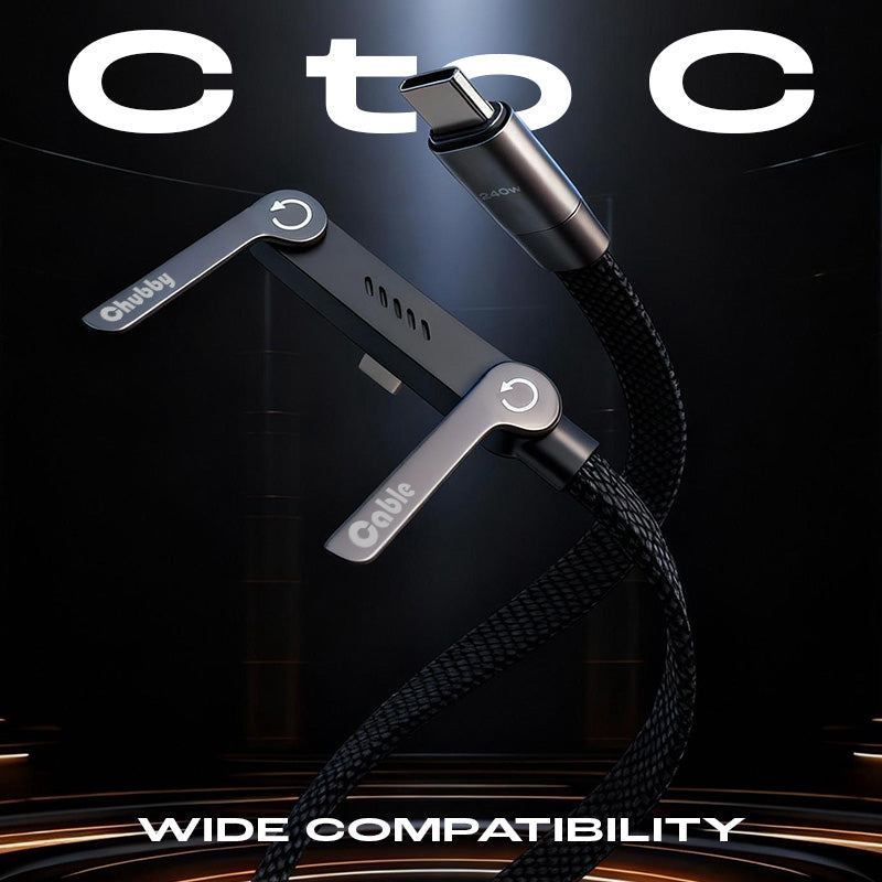 ChubbyCable StandLite-  240W Braided Fast Charge Cable With Built-in Phone Stand