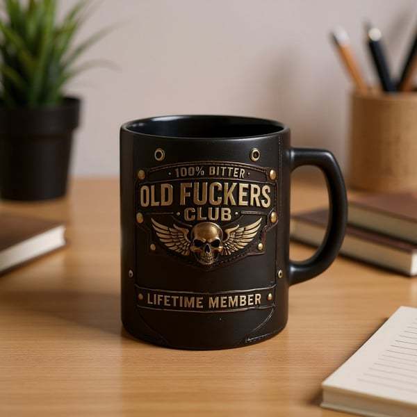 ☕ OLD FUCKERS CLUB Mug - 100% Bitter, Always Real. Lifetime Member. 😎💀