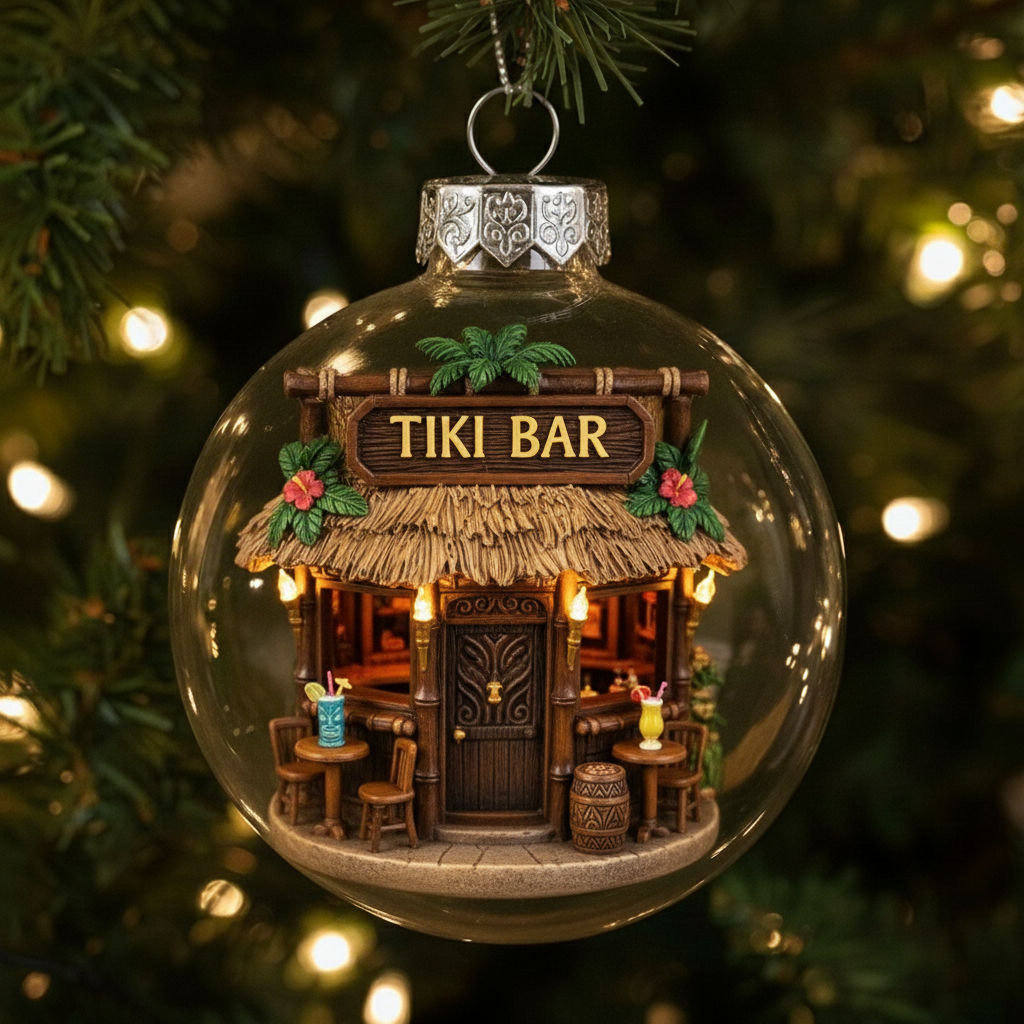 🎄🍻Vintage Pub Ornaments – Festive Storefronts