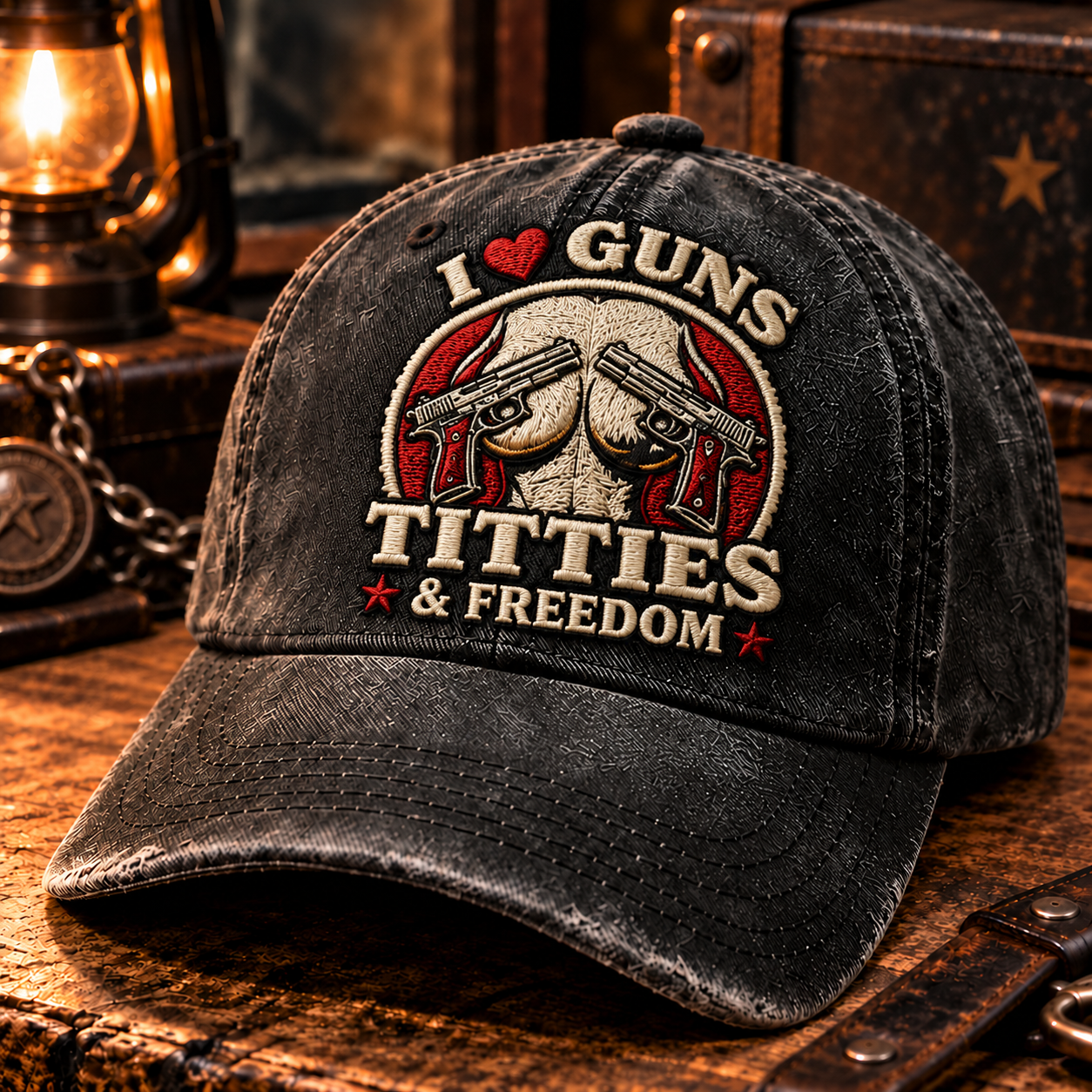 Guns Titties Beer & Freedom Embroidery Cap