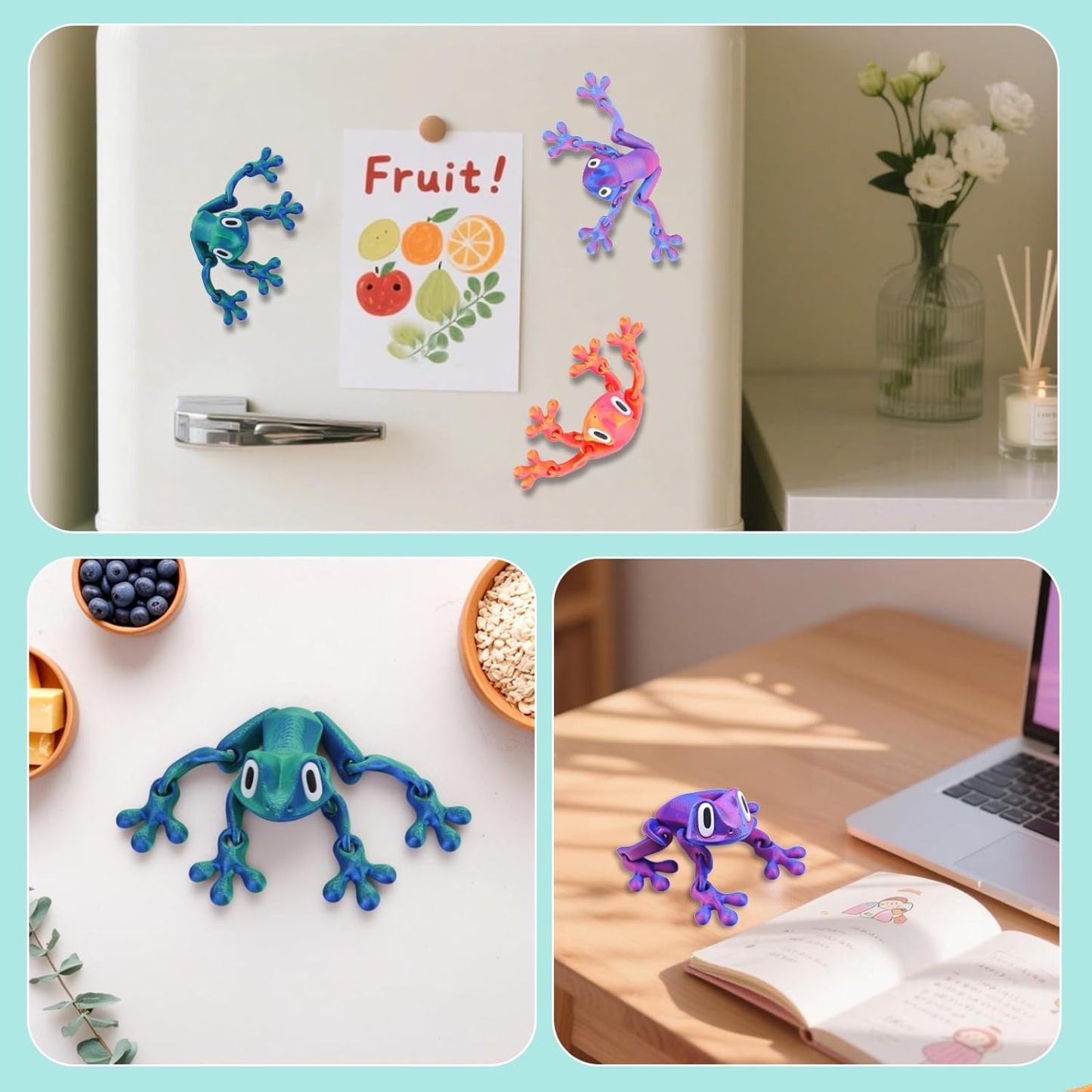 🏆 50K+ SOLD! 🔥3D Printed Magnet Frog Toy