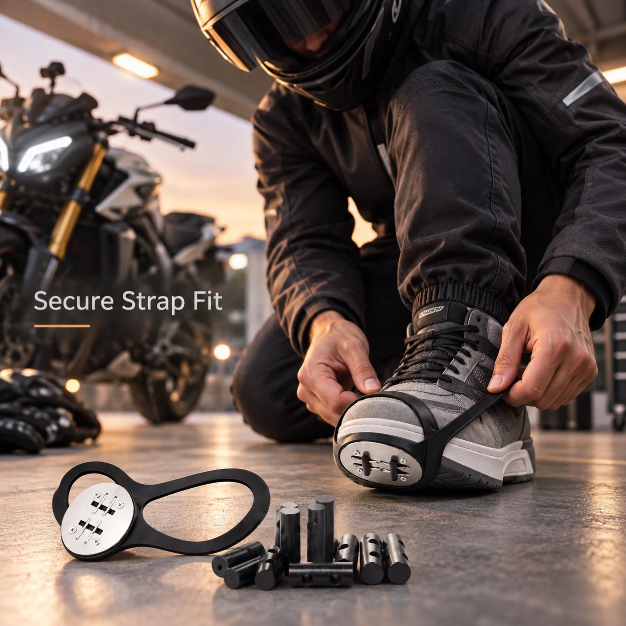 RoadFlare footwear strap attachment