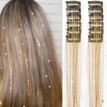 🔥Last Day 49% OFF ✨Clip-in Tinsel Hair Extensions(A set of 12 pieces)