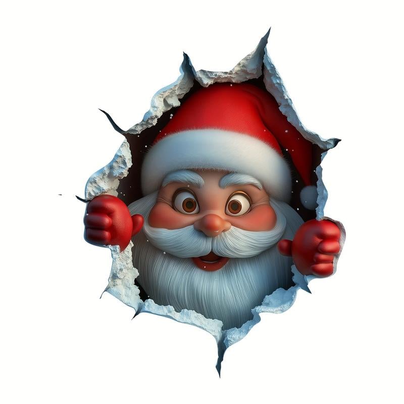 🎄🎅Christmas Creative Wall Sticker, Santa Claus Cartoon Design, Holiday Home Decor