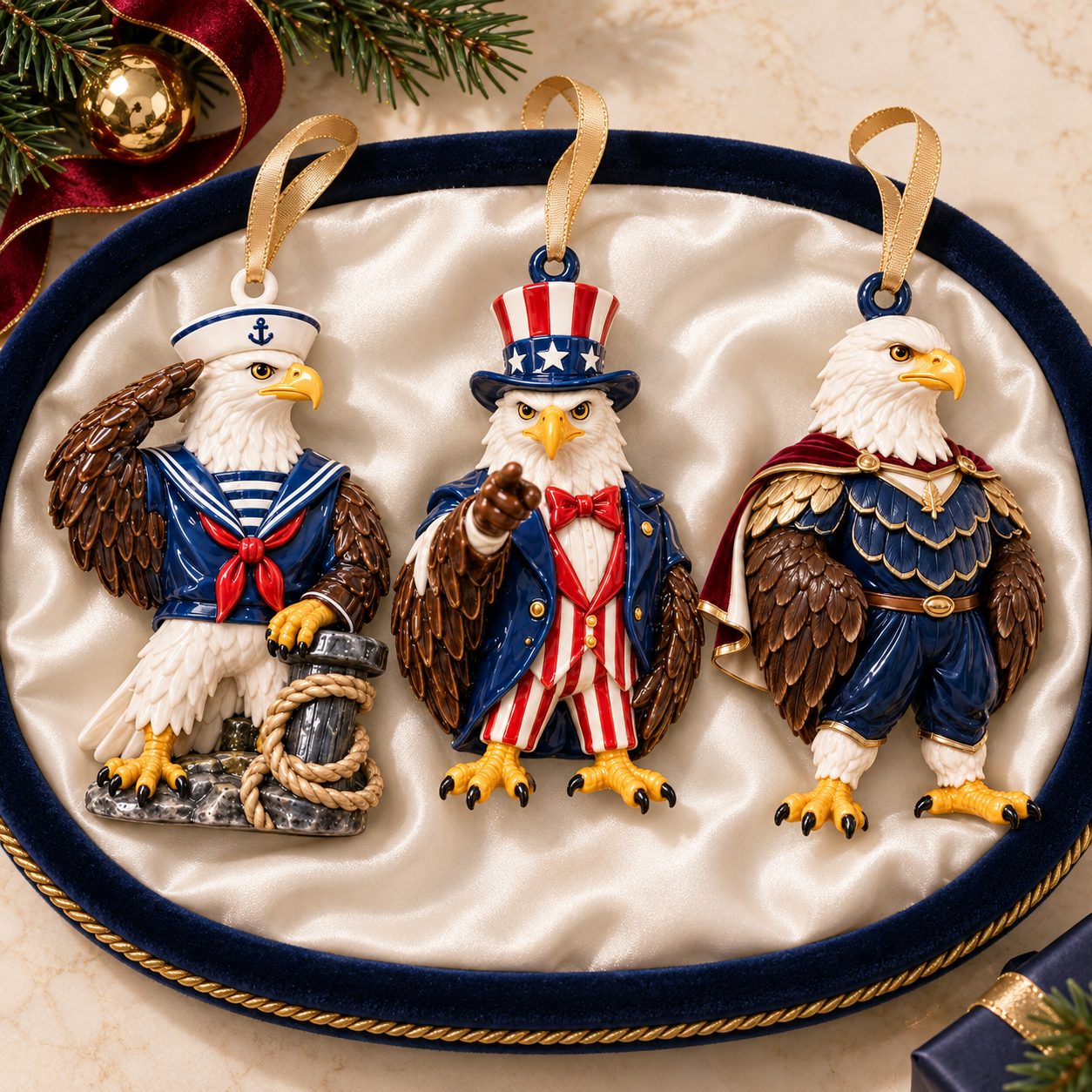 🦅 2026 Patriotic Bald Eagle Christmas Ornaments