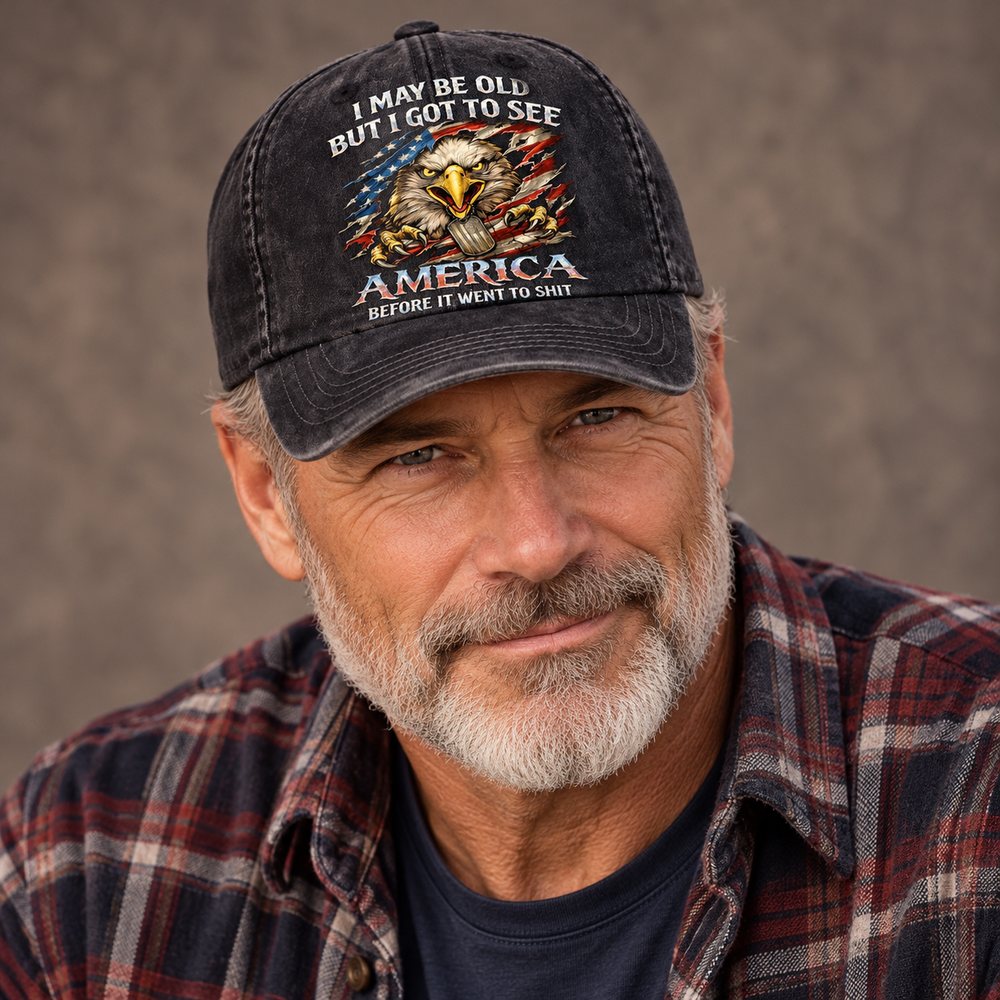 Baseball cap styled with casual flannel shirt, illustrative rendering