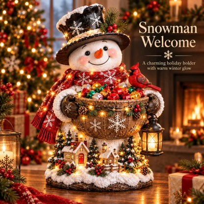 🔥Hot Sale 49% OFF❤️ Cardinal Christmas Treat Bowl – Lighted Holiday Candy Bowl & Tabletop Decor