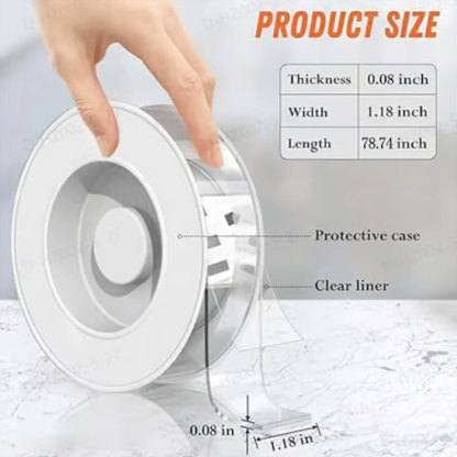 ✨✨Extra Large Double Sided Tape, Clear & Tough Nano Tape, Multipurpose Mounting Tape