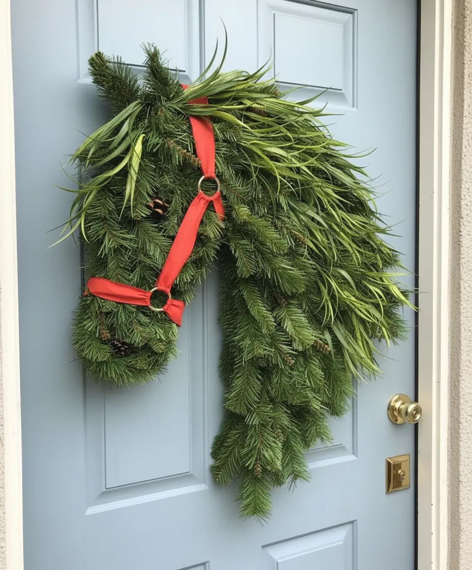 🎄Christmas Early Bird Sale - 49%OFF🐴Horse Head Wreath for Front Door