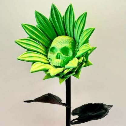 💀Forbidden Sunflower🌻 – Gothic Skull Bloom Decor