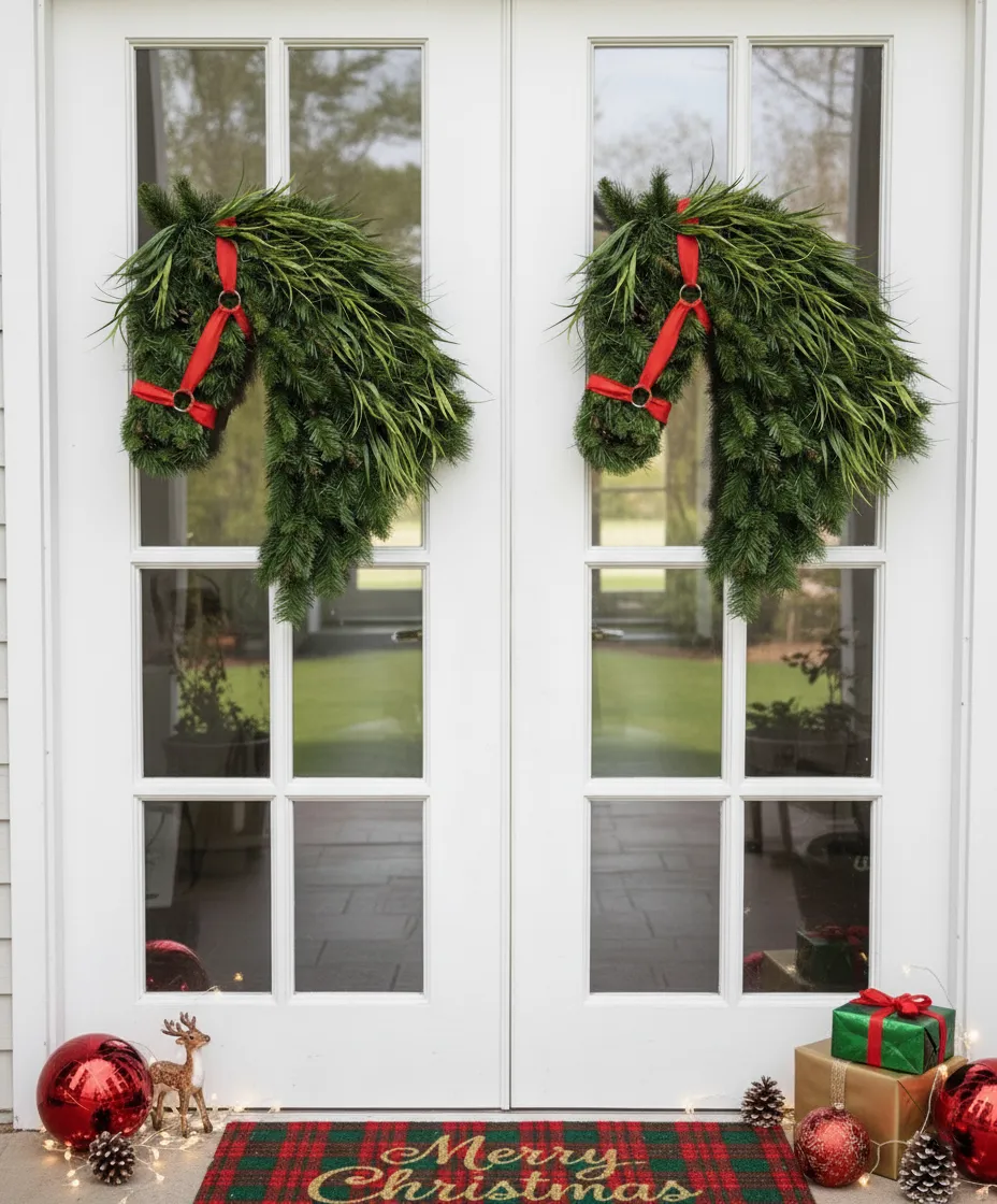 🎄Christmas Early Bird Sale - 49%OFF🐴Horse Head Wreath for Front Door