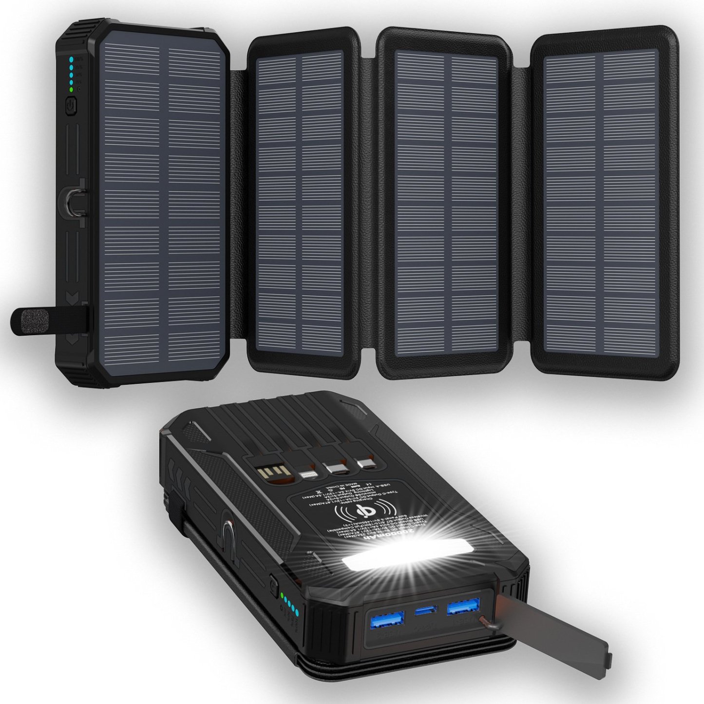Outdoor Foldable Solar Large Capacity Charger Mobile Power Bank