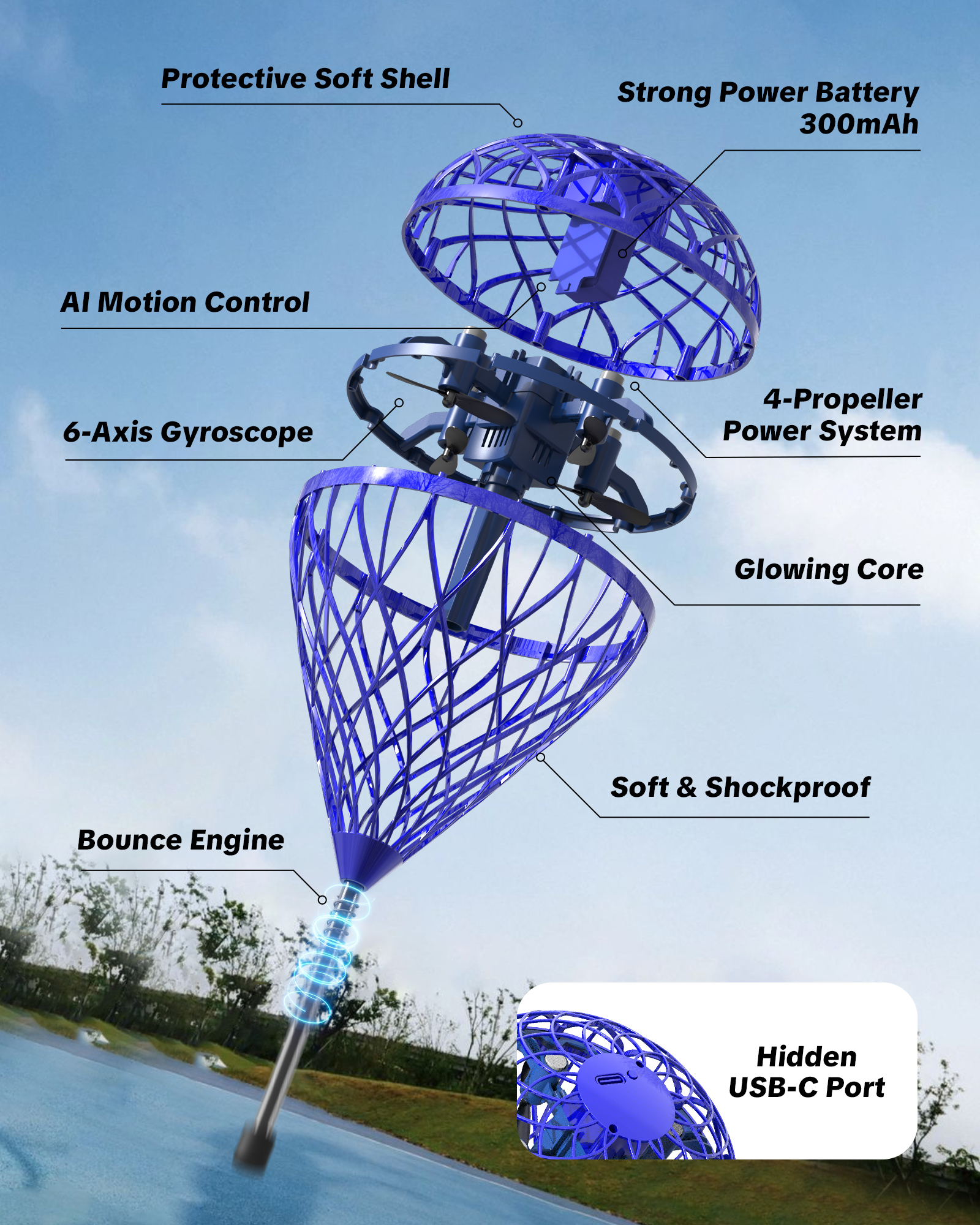Flystars Flying Orb Ball Drone