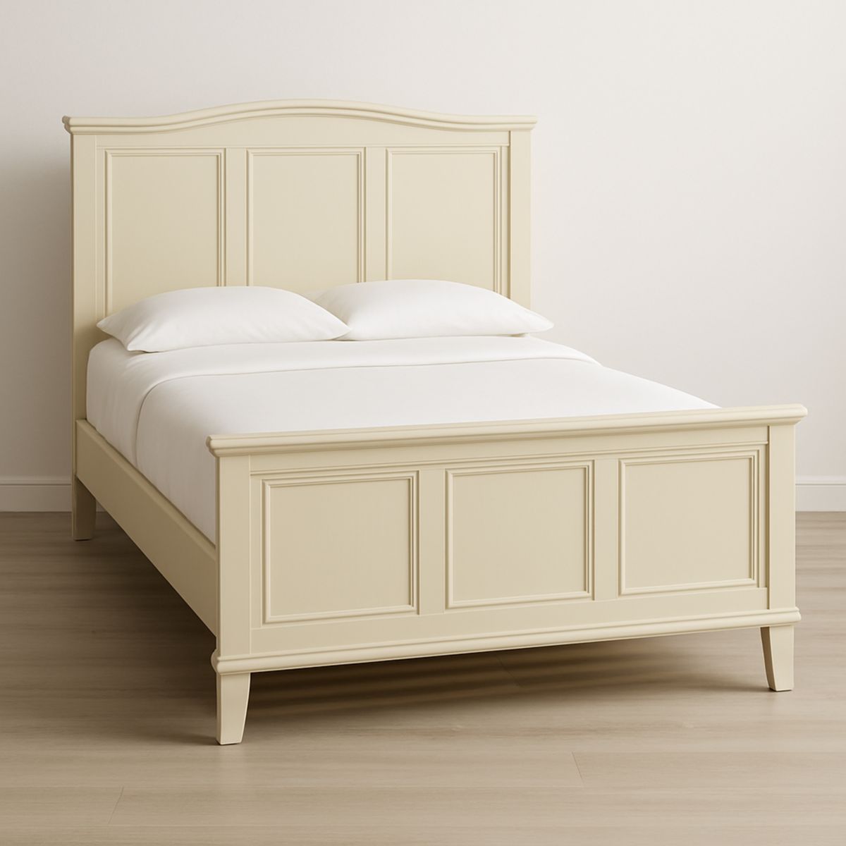 Bett Holzrahmen 200x160cm Elfenbein Rechteckig