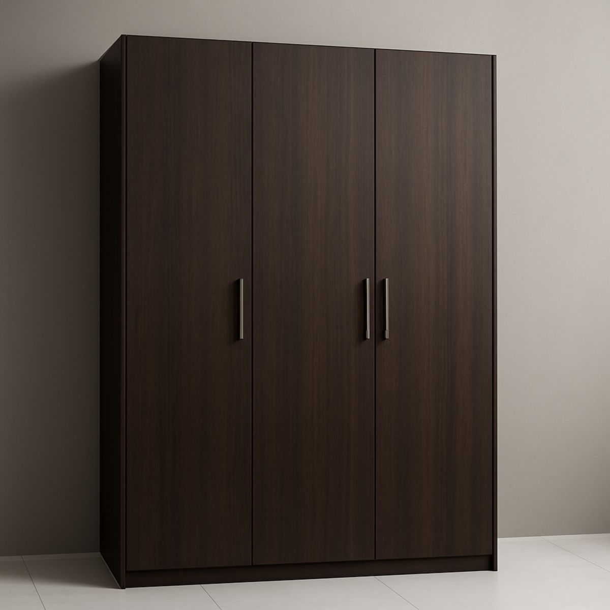 Drehtürenschrank Holzfaserplatte 3 Türen 200x150x60cm Dunkelbraun Rechteckig