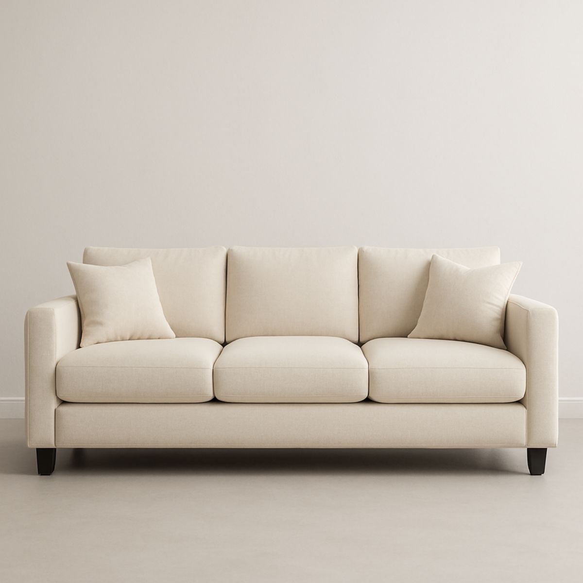 3-Sitzer Sofa rechteckig Leinen-Polyesterkissen Beige 220x90x85 cm