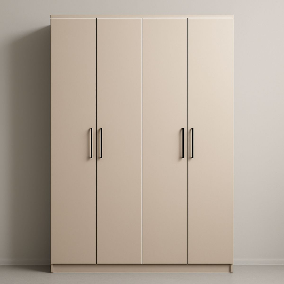 Kleiderschrank Holzwerkstoff 4-türig Beige