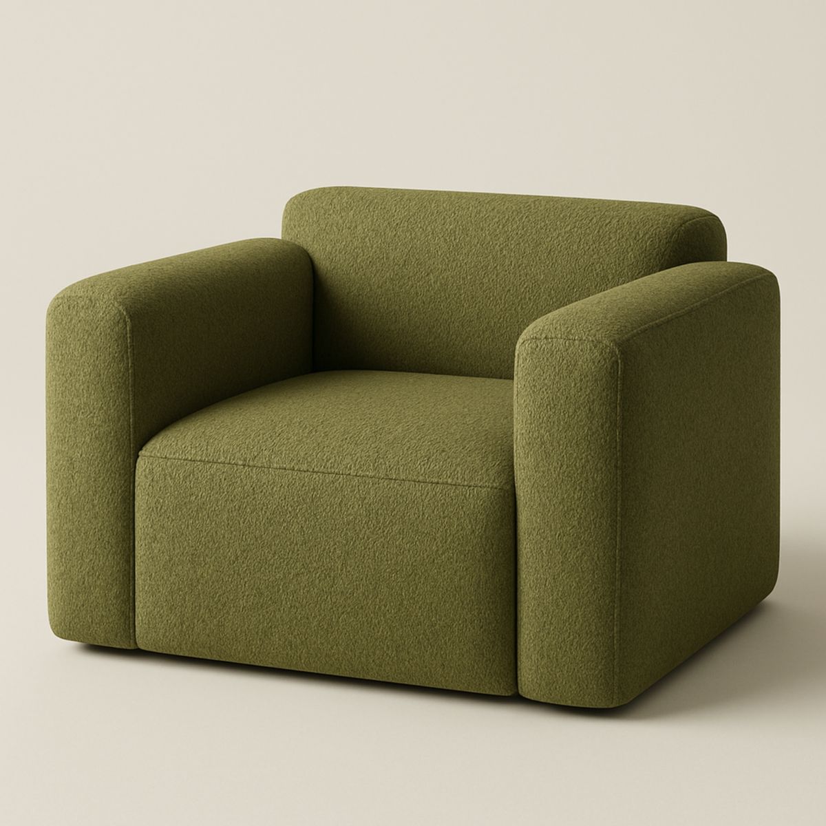 Sessel rechteckig Polyester Olivgrün 70x80x80 cm