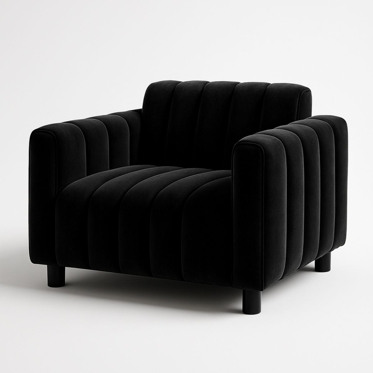 Sessel Velours Schwarz 80x85x75 cm