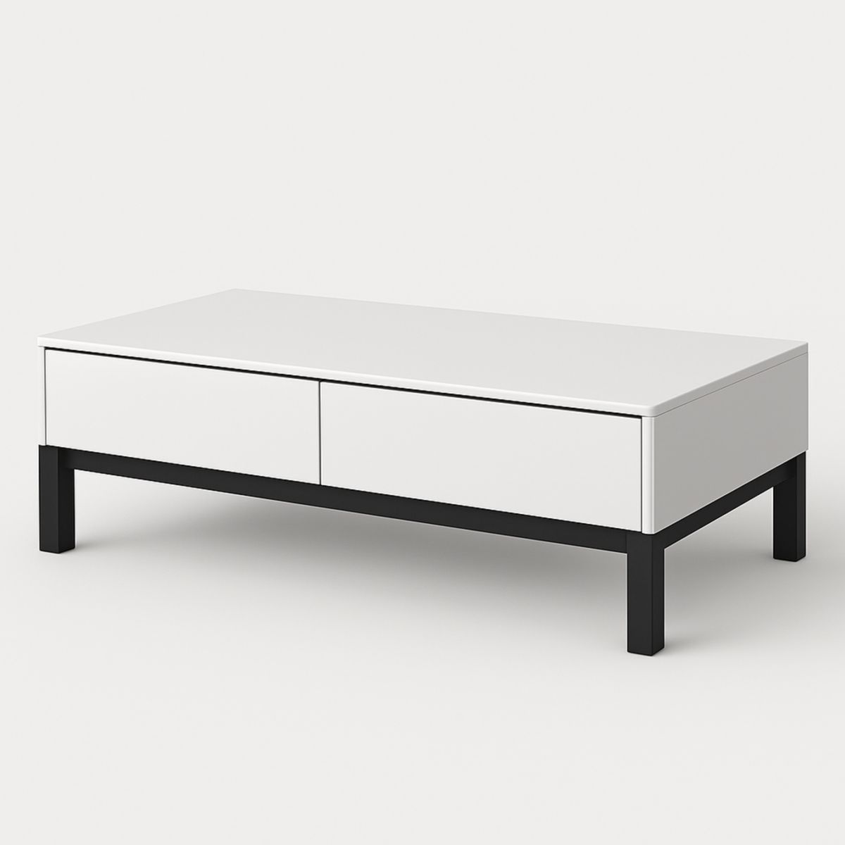 Couchtisch rechteckig Holzwerkstoff Schwarz/Weiß mit Schubladen 120 cm x 60 cm x 40 cm