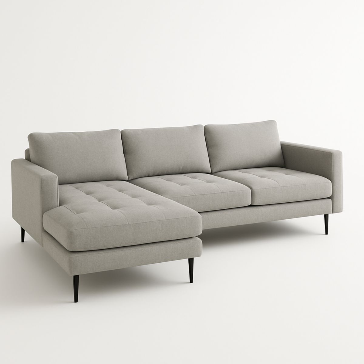 Ecksofa Polyestergewebe Grau 230cm x 150cm