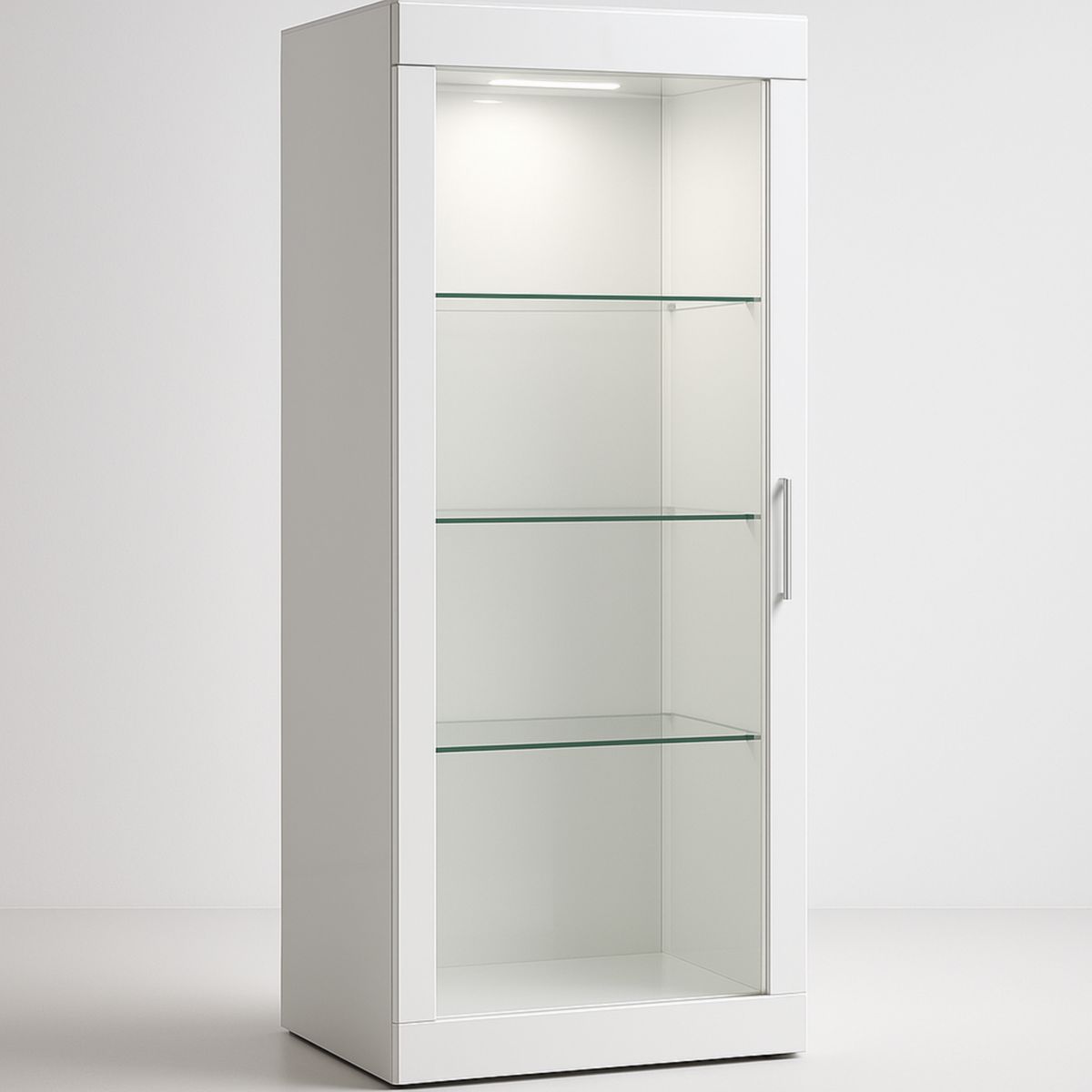 Vitrine mit Glastüren Weiß Holz 180cm