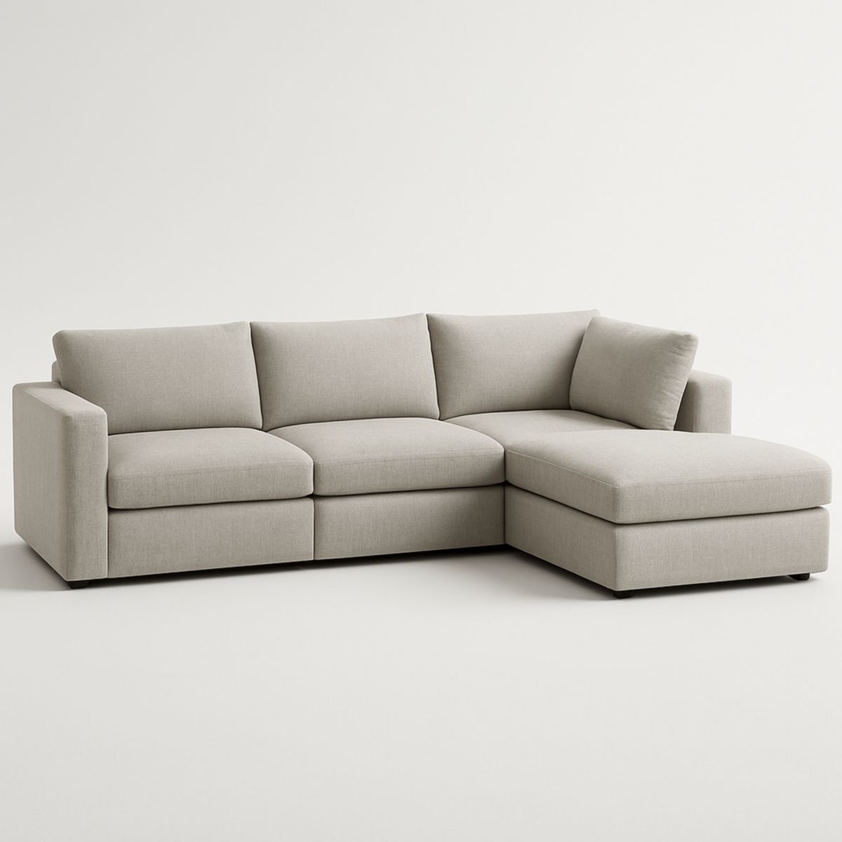Ecksofa Stoff Beige L-Form Polyester 280 cm x 170 cm
