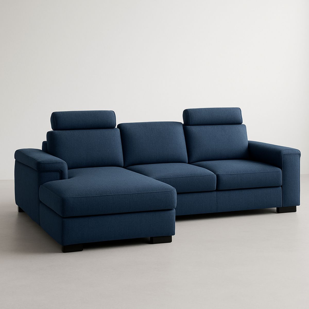 Ecksofa Set mit verstellbarer Kopfstütze Textil Blau 300x160x90cm