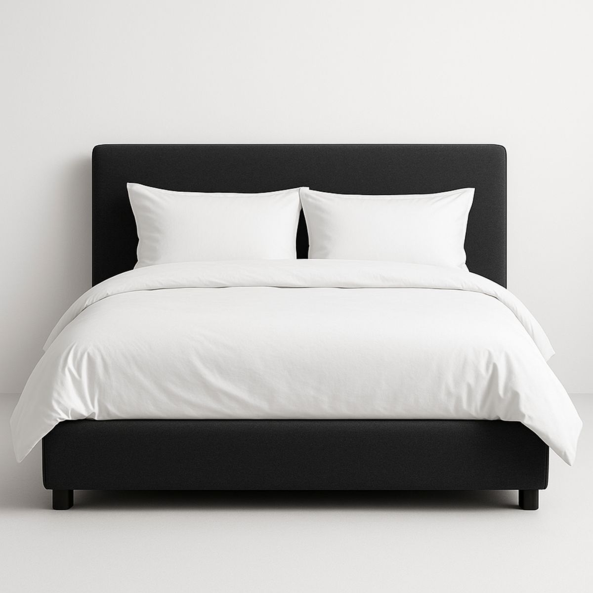 Polsterbett Stoff 180x200 cm Schwarz Rechteckig