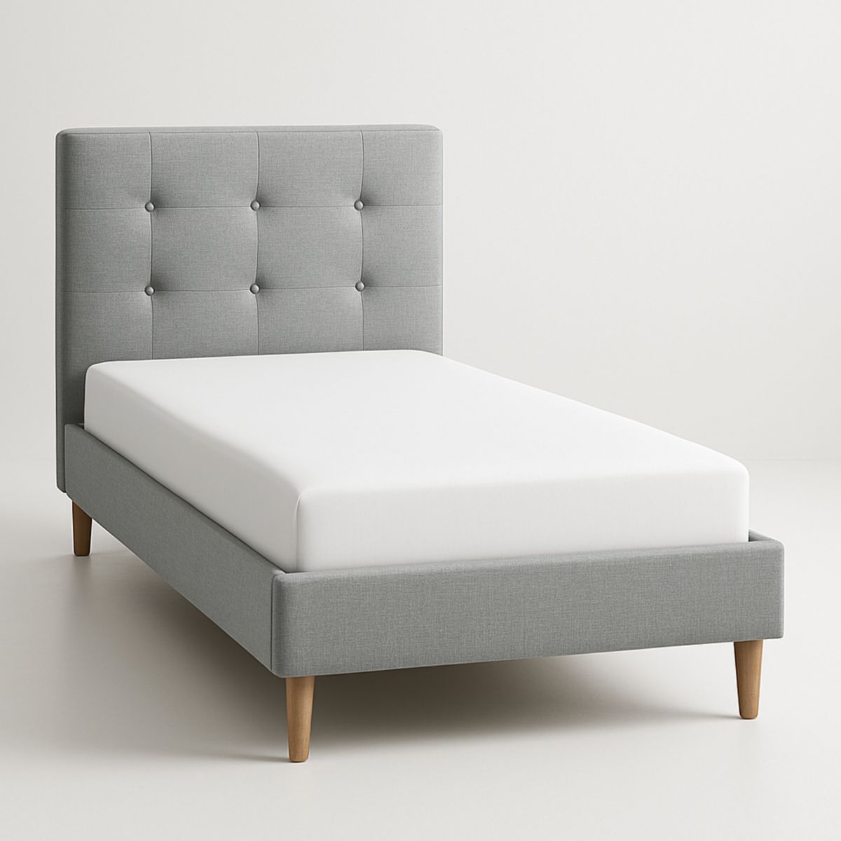 Einzelbettgepolstertes Kopfteil Stoff Grau 100x200 cm